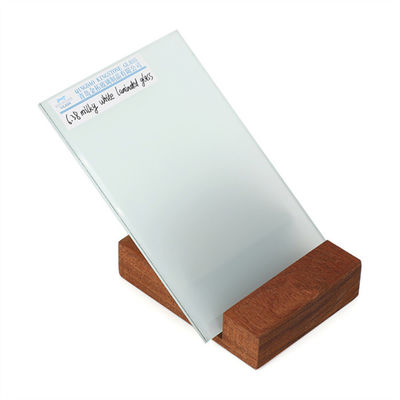 4+4 mm geluidsdicht melkwit gelaagd glas PVB-gelamineerd veiligheidsglas